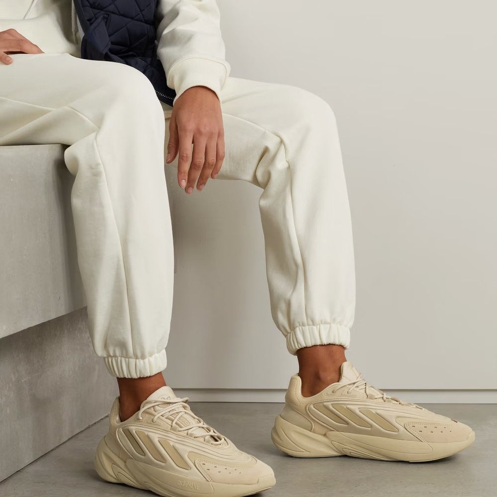 Adidas Originals Ozelia rubber and suede-trimmed neoprene sneakers - UK 8